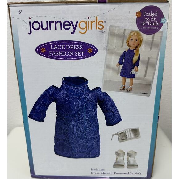 Journey Girls Lace Dress Fashion Set Scaled To Fit 18” Dolls 2019 NEW SEALED BOX - Picture 1 of 5